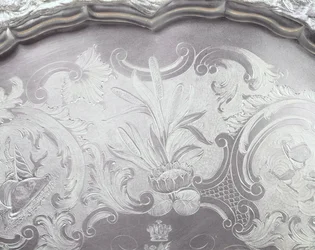 Beispiel für Flachgravur, Design von Binsen, ca. 1845